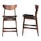 Baxton Studio Latina Black Upholstered Walnut Finishing 24in Counter Stool 123-6800 - alternate 3